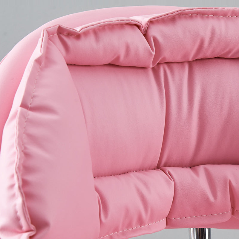 Modern Minimalist Square Cushion Faux Leather Metal Bar Stool Backrest Height Adjustable For Dining Room