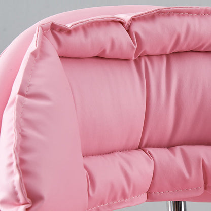 Modern Minimalist Square Cushion Faux Leather Metal Bar Stool Backrest Height Adjustable For Dining Room