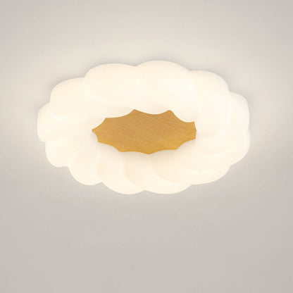 Nordic Creative Petals PE Wood Grain LED Flush Mount Ceiling Light