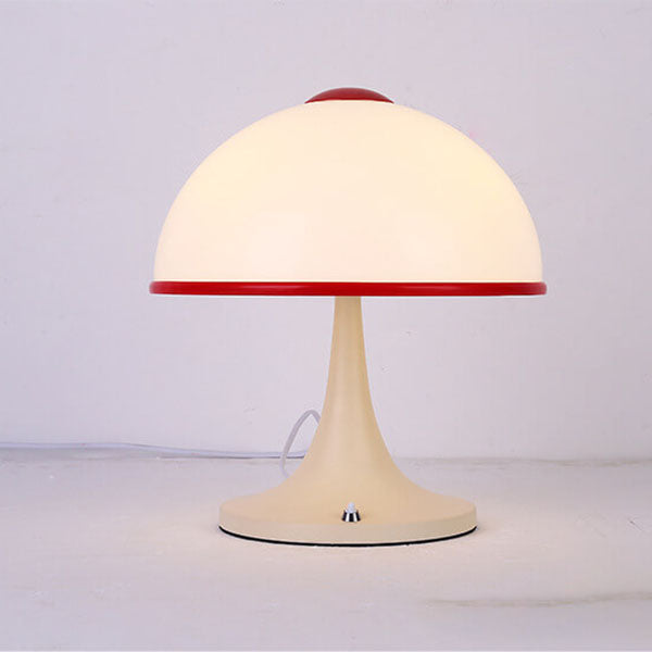 Modern Cream Mushroom Metal 1-Light Table Lamp
