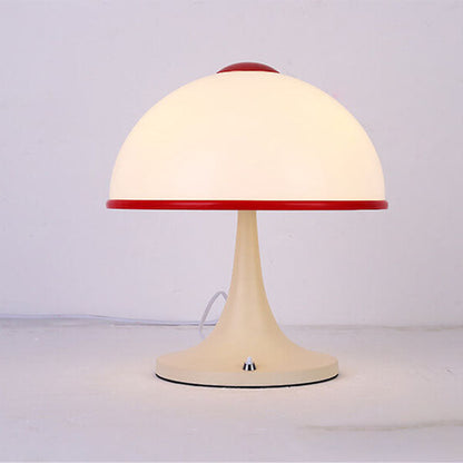 Modern Cream Mushroom Metal 1-Light Table Lamp