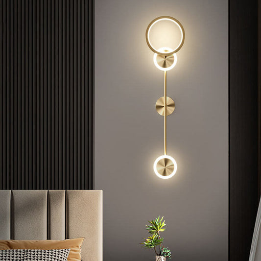 Contemporary Luxury Geometric Circle Long Strip Acrylic Shade LED Wall Sconce Lamp For Bedroom