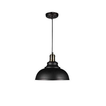 Industrial Simple Dome Round Pot Lid Iron 1-Light Pendant Light