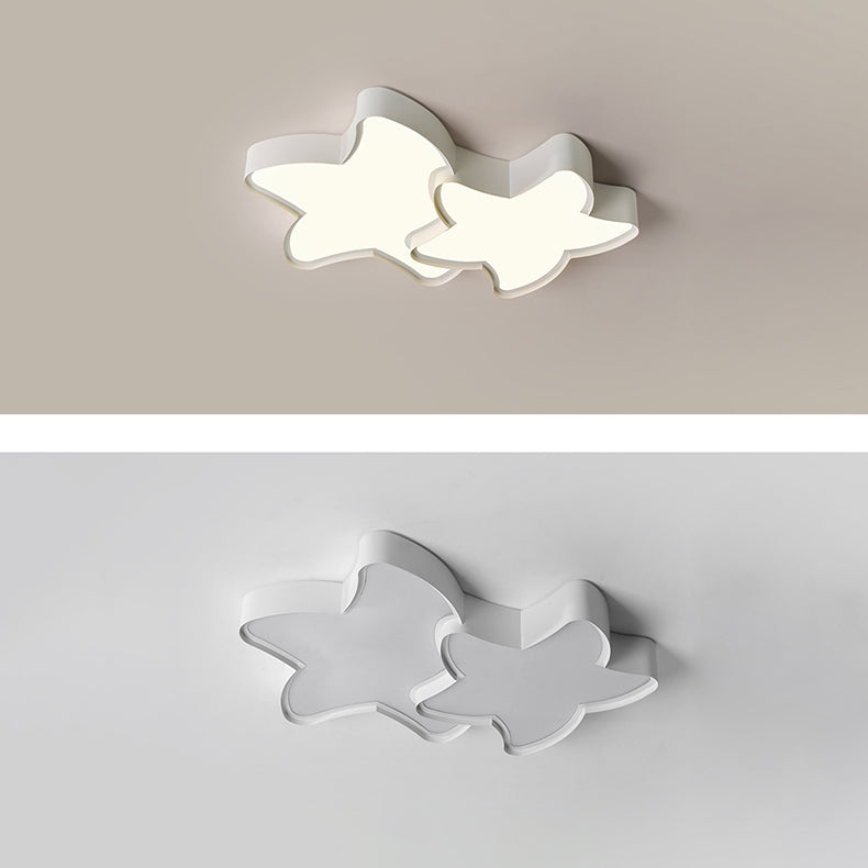 Modern Simplicity Iron Acrylic Star Shade LED Flush Mount Ceiling Light For Living Room