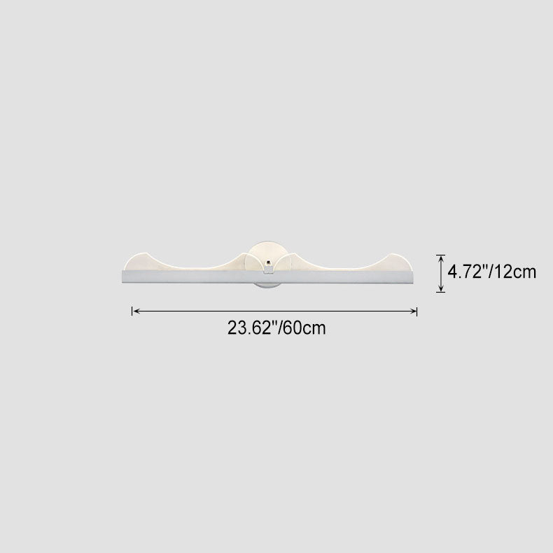 Modern Minimalist Long Wave Iron Aluminum Silicone LED Wall Sconce Lamp For Living Room