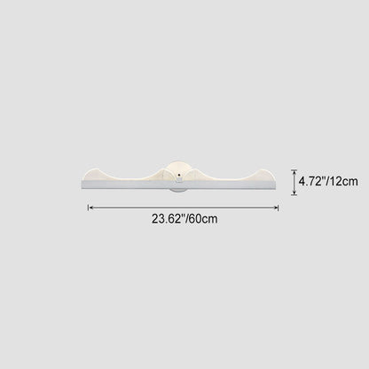 Modern Minimalist Long Wave Iron Aluminum Silicone LED Wall Sconce Lamp For Living Room