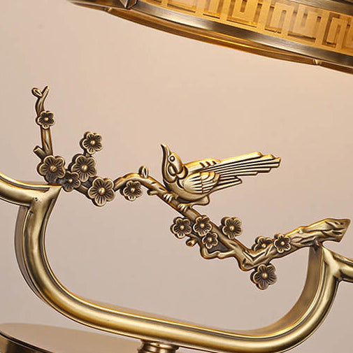 Modern Chinese Luxury Glass Copper 1-Light Table Lamp