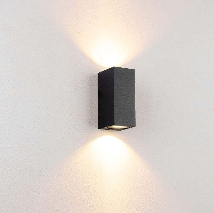 Modern Simple Outdoor Waterproof Aluminum Glass Cylinder 2-Light Wall Sconce Lamp