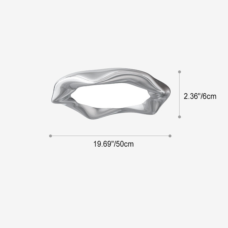 Modern Minimalist Irregular Round Iron ABS LED Flush Mount Ceiling Light For Living Room
