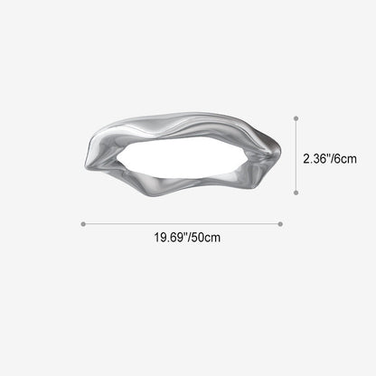 Modern Minimalist Irregular Round Iron ABS LED Flush Mount Ceiling Light For Living Room