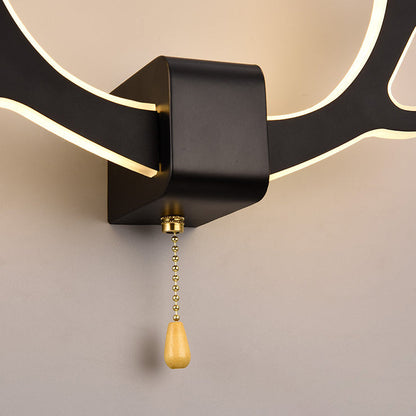 مصباح حائط LED بتصميم عصري من الأكريليك بتصميم إبداعي على شكل قرن الغزال 