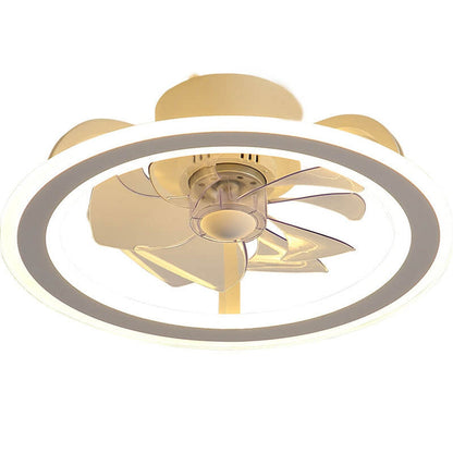 Nordic Creative Round LED Semi-Flush Mount Ceiling Fan Light