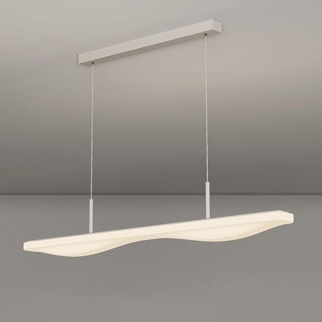 Modern Minimalist Long Iron Rolled Plastic LED Island Light Pendant Light For Dining Room