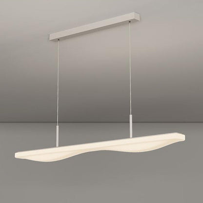 Modern Minimalist Long Iron Rolled Plastic LED Island Light Pendant Light For Dining Room