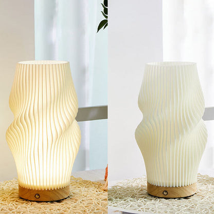 Nordic Creative Geometry 3D Printed Wood Base 1-Light Table Lamp