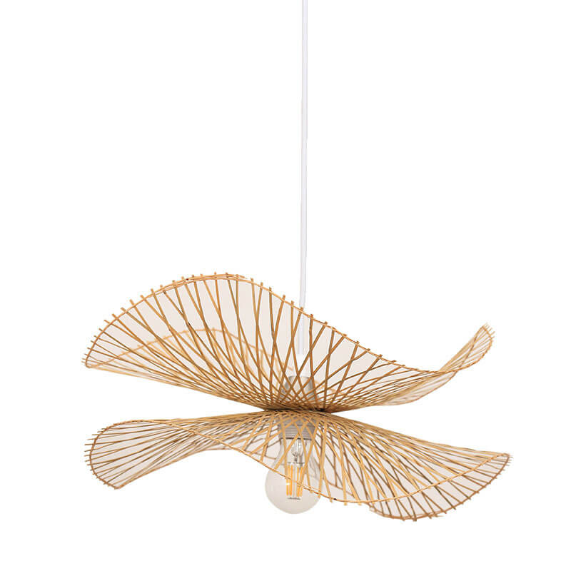 Modern Bamboo Weaving 1-Light Butterfly Pendant Light