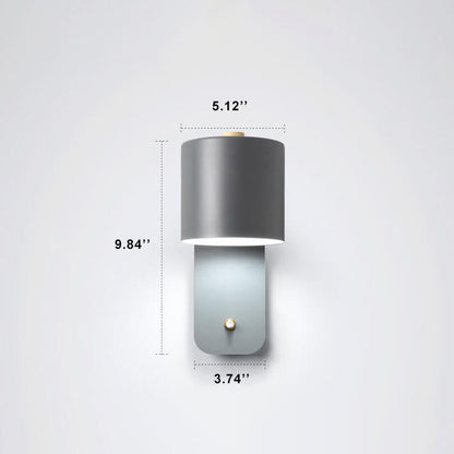 Nordic Macaron Cylinder Shape Rotatable 1-Light Wall Sconce Lamps