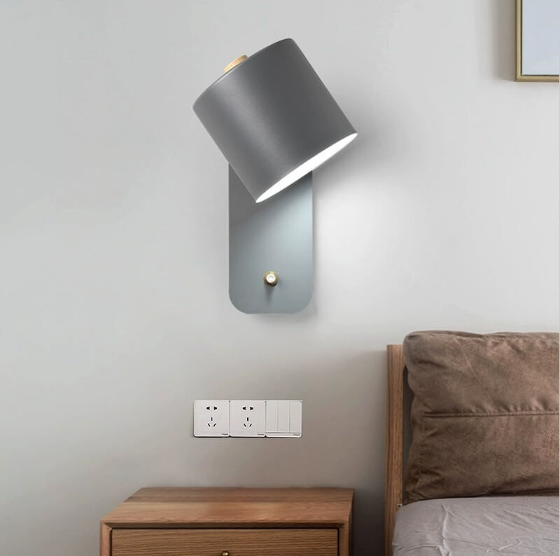 Nordic Macaron Cylinder Shape Rotatable 1-Light Wall Sconce Lamps