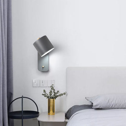 Nordic Macaron Cylinder Shape Rotatable 1-Light Wall Sconce Lamps
