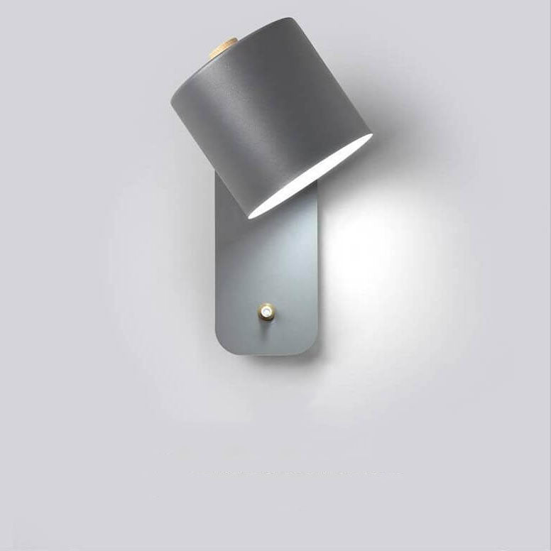 Nordic Macaron Cylinder Shape Rotatable 1-Light Wall Sconce Lamps