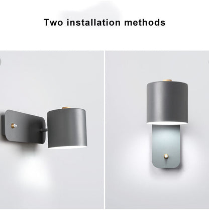 Nordic Macaron Cylinder Shape Rotatable 1-Light Wall Sconce Lamps