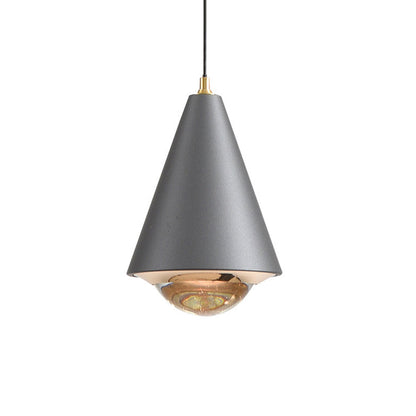 Modern Minimalist Solid Color Free Lift Conical 1-Light Pendant Light