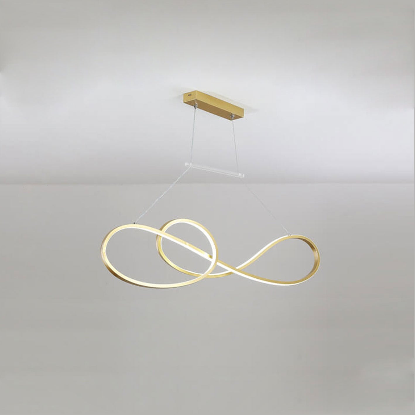 Modern Light Luxury Ring Curve LED Island Light Chandelier
