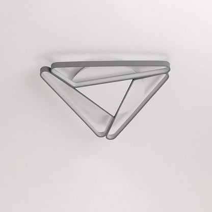 Contemporary Simplicity Aluminum Geometric Triangle Silicone LED Flush Mount Ceiling Light For Living Room