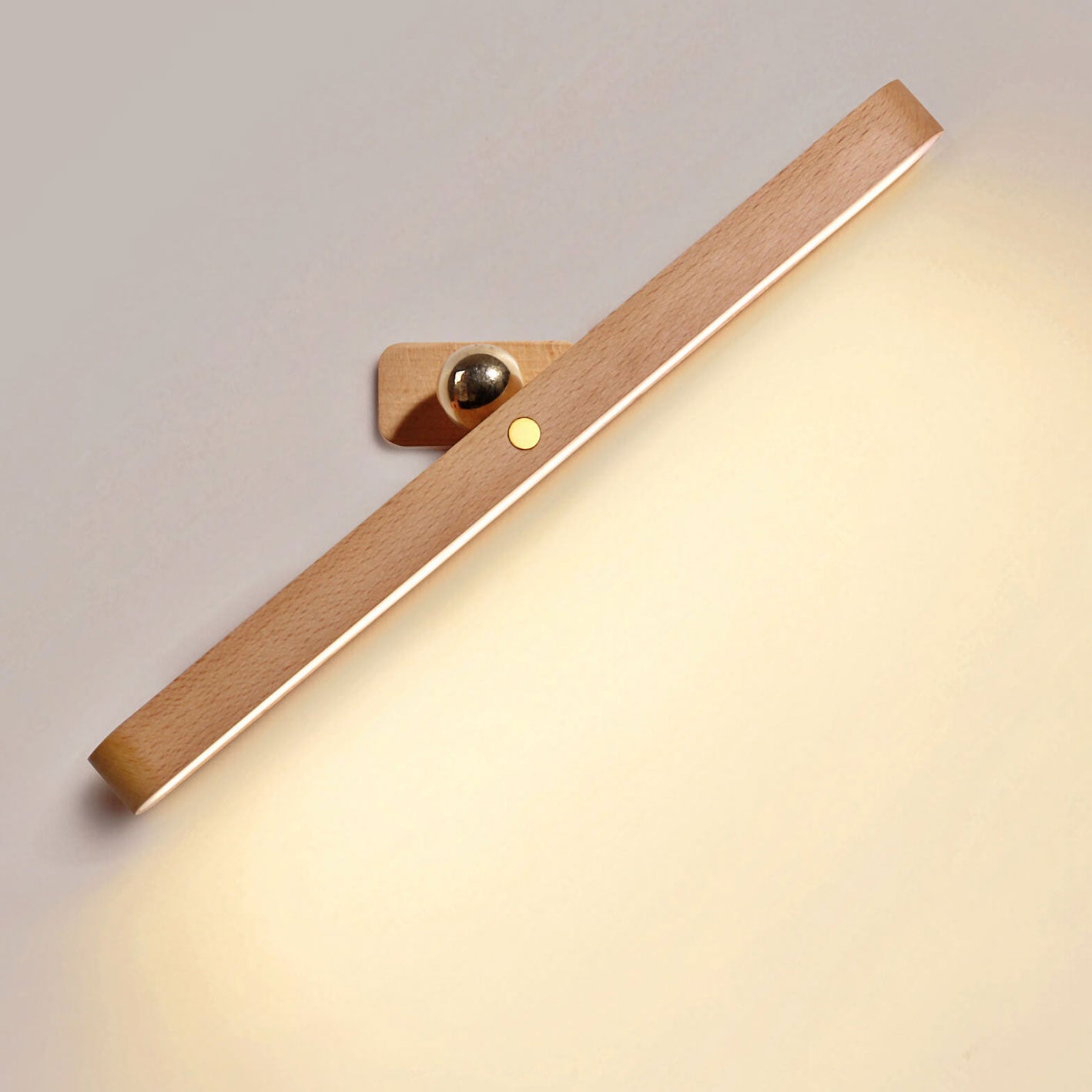 Modern Wooden Strip USB Magnetic LED Mirror Front Wall Sconce Lamp
