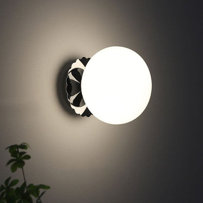Modern Vintage Minimalist Iron Glass Round Head 1-Light Wall Sconce Lamp