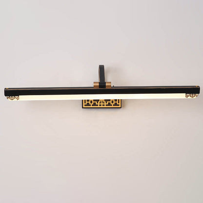 Retro Chinese Iron Bar Rotating LED Mirror Front Wall Sconce Lamp