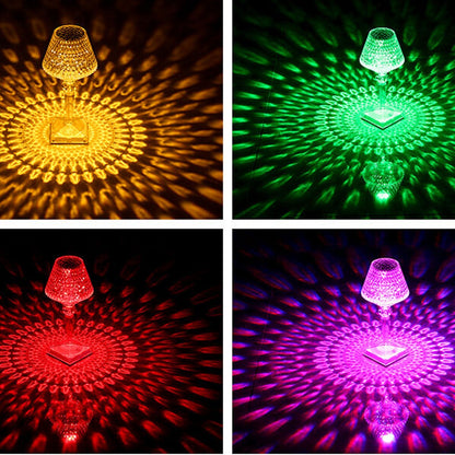 Creative Acrylic Diamond Wine Glass Plum Decorative Night Light Table Lamp