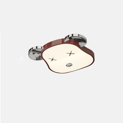 Modern Art Deco Violent Bear PE Iron LED Flush Mount Ceiling Light For Bedroom