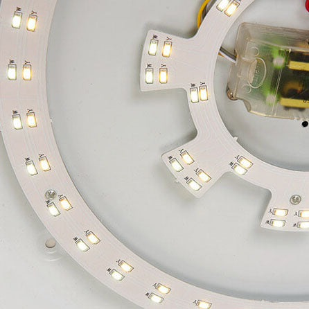 Modern New Chinese Round Fabric Drum LED Flush Mount Ceiling Light