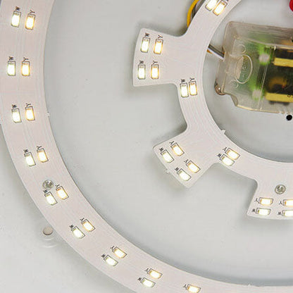 Modern New Chinese Round Fabric Drum LED Flush Mount Ceiling Light