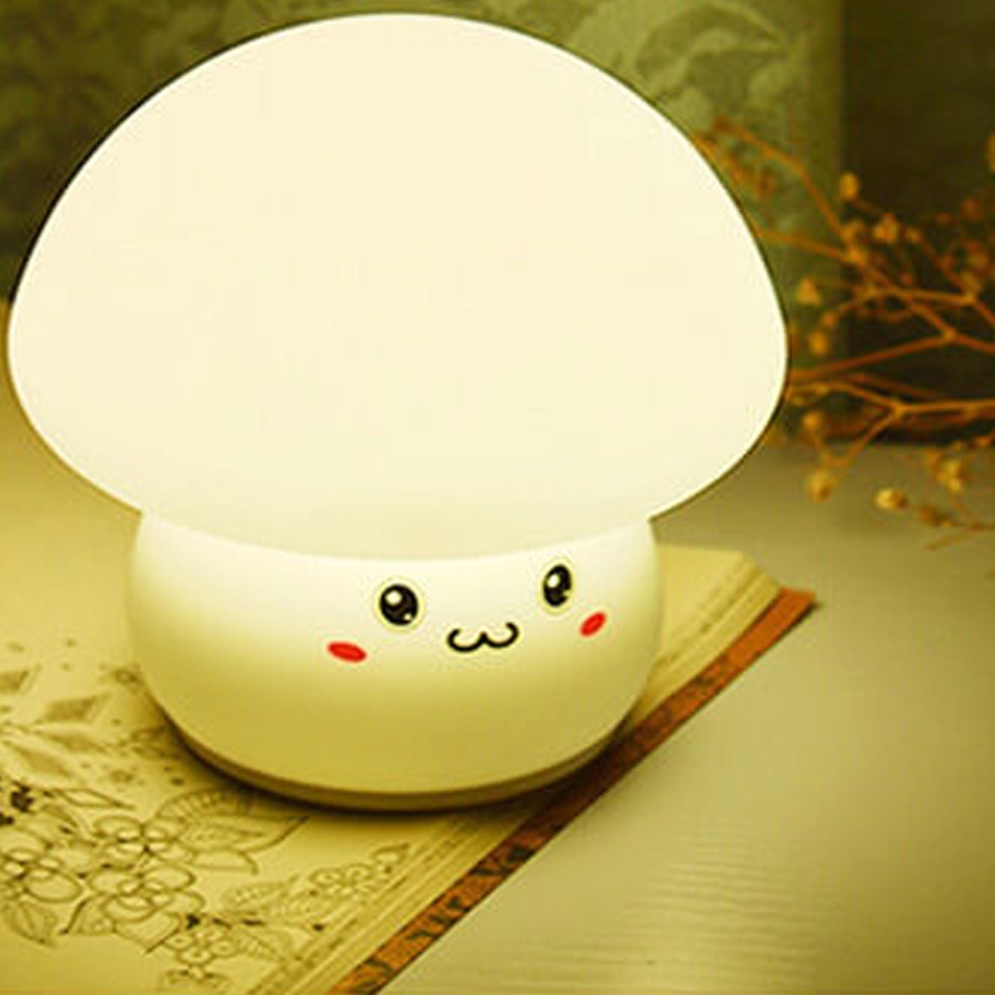 Creative Cartoon Mushroom Silicone Night Light LED Table Lamp