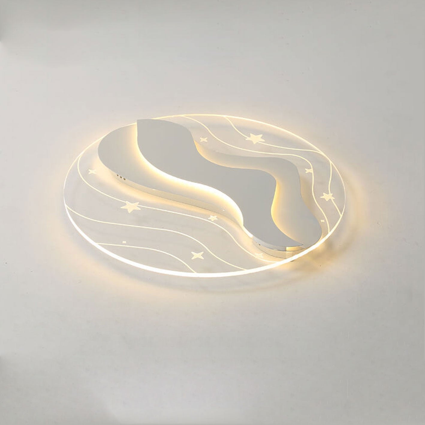 モダンな錬鉄製アクリル製ラウンドLEDフラッシュマウントシーリングライト