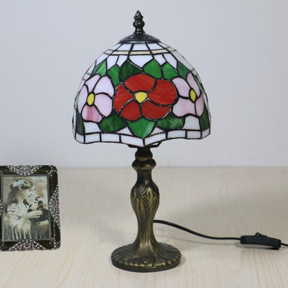 Traditional Tiffany Resin Glass Umbrella Shape 1-Light Table Lamp For Bedroom