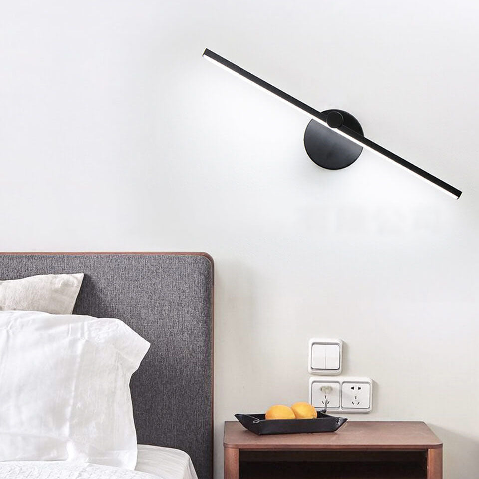 Nordic Minimalist Aluminum Long Bar Switch LED Mirror Wall Sconce Lamp