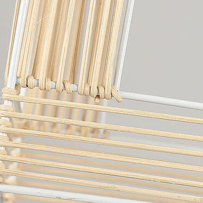 Creative Handmade Rattan Weaving Birdcage 1-Light Pendant Light