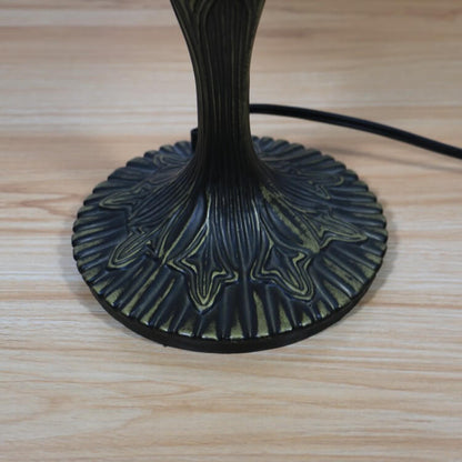 European Tiffany Pebbles Flower Stained Glass Dome 1-Light Table Lamp