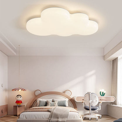 Modern White Cloudy Iron Acrylic LED Flush Mount Ceiling Light