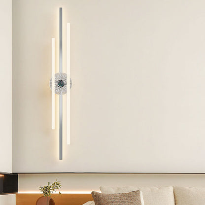 مصباح حائط LED من الألومنيوم بتصميم شريطي طويل وعصري بسيط لغرفة المعيشة 