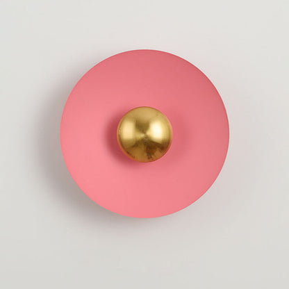 Contemporary Creative Macaron Flying Saucer Hardware LED Wall Sconce Lamp For Bedroom