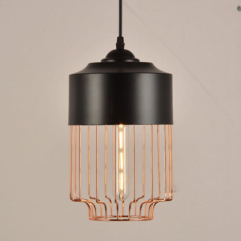 Nordic Creative Iron Geometry Plating Rose Gold 1-Light Pendant Light