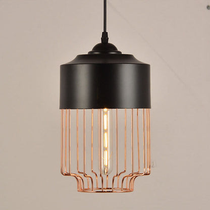 Nordic Creative Iron Geometry Plating Rose Gold 1-Light Pendant Light