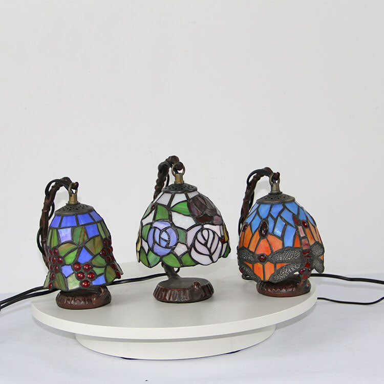 Tiffany Glass Grape Shape Eye Protection 1-Light Table Lamp