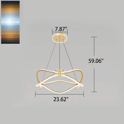 ثريا جزيرة LED بإضاءة 3/4 ضوء مصنوعة من الحديد المموج بتصميم عصري بسيط 
