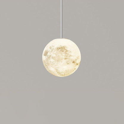 Modern Minimalist Astronaut Moon Iron Resin LED Pendant Light For Bedroom