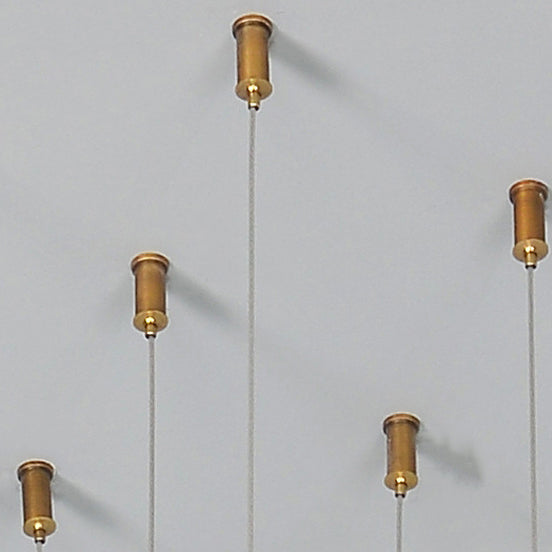 Modern Simplicity Iron Aluminum Crystal Drop Meteor Shower LED Pendant Light For Dining Room